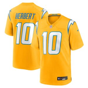 justin herbert los angeles chargers nike alternate charger power game player jersey gold clowdercats rgrdl.jpg