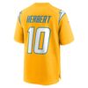 justin herbert los angeles chargers nike alternate charger power game player jersey gold clowdercats vpnof.jpg