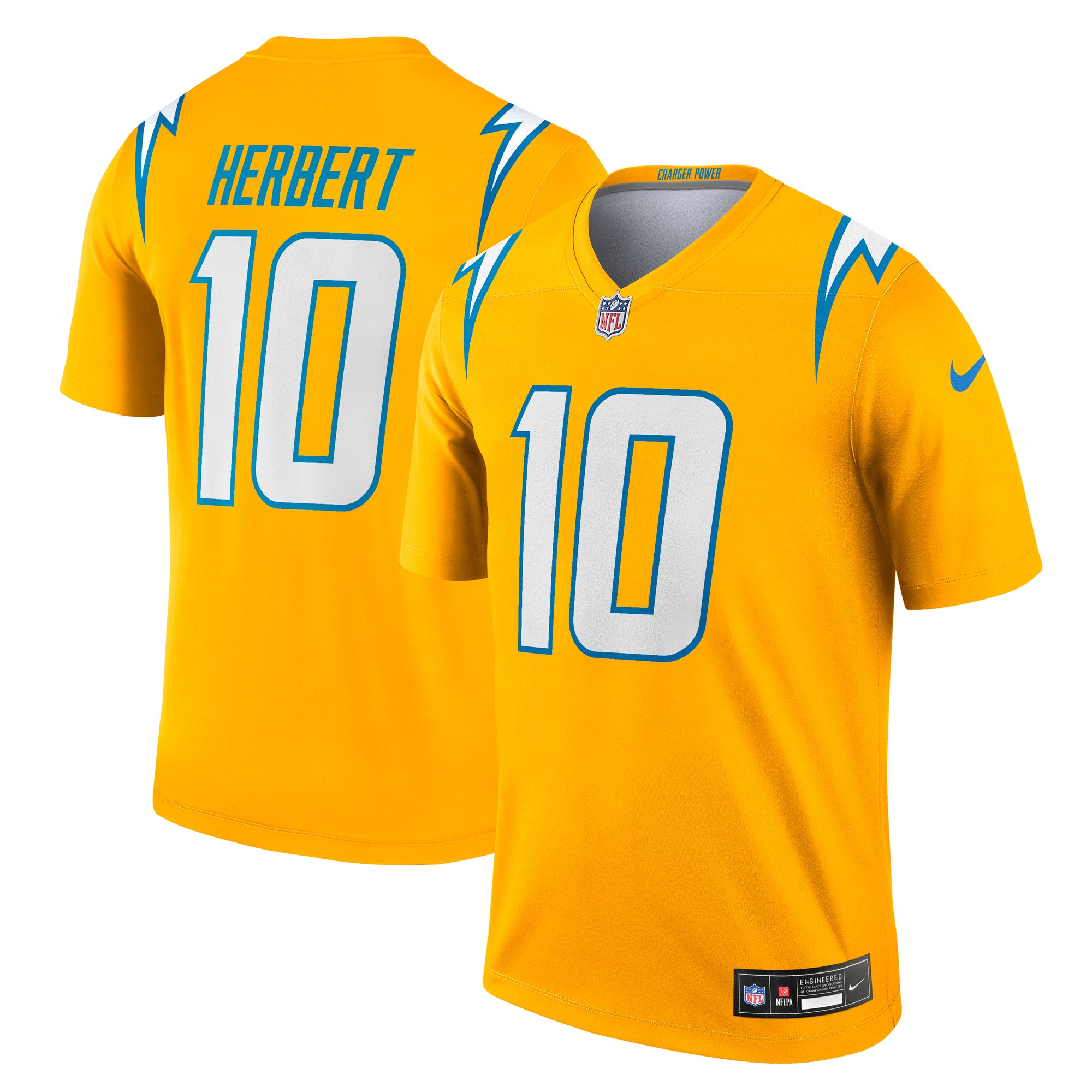 justin herbert los angeles chargers nike alternate charger power legend player performance top gold clowdercats zfj5t.jpg