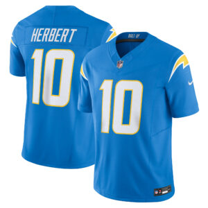 justin herbert los angeles chargers nike vapor fuse limited jersey powder blue clowdercats snwey.jpg