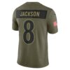 lamar jackson baltimore ravens nike 2025 salute to service limited jersey olive clowdercats dxmjj.jpg