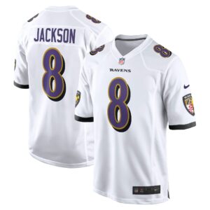 lamar jackson baltimore ravens nike game jersey white clowdercats nwjlw.jpg