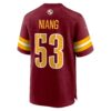 lucas niang washington commanders nike team game jersey burgundy clowdercats twbyx.jpg