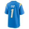 number 1 dad los angeles chargers nike game jersey powder blue clowdercats bot4j.jpg