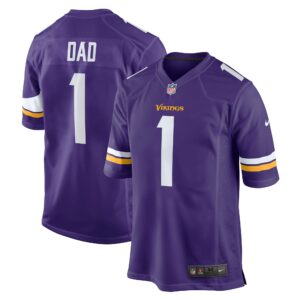 number 1 dad minnesota vikings nike game jersey purple clowdercats potda.jpg