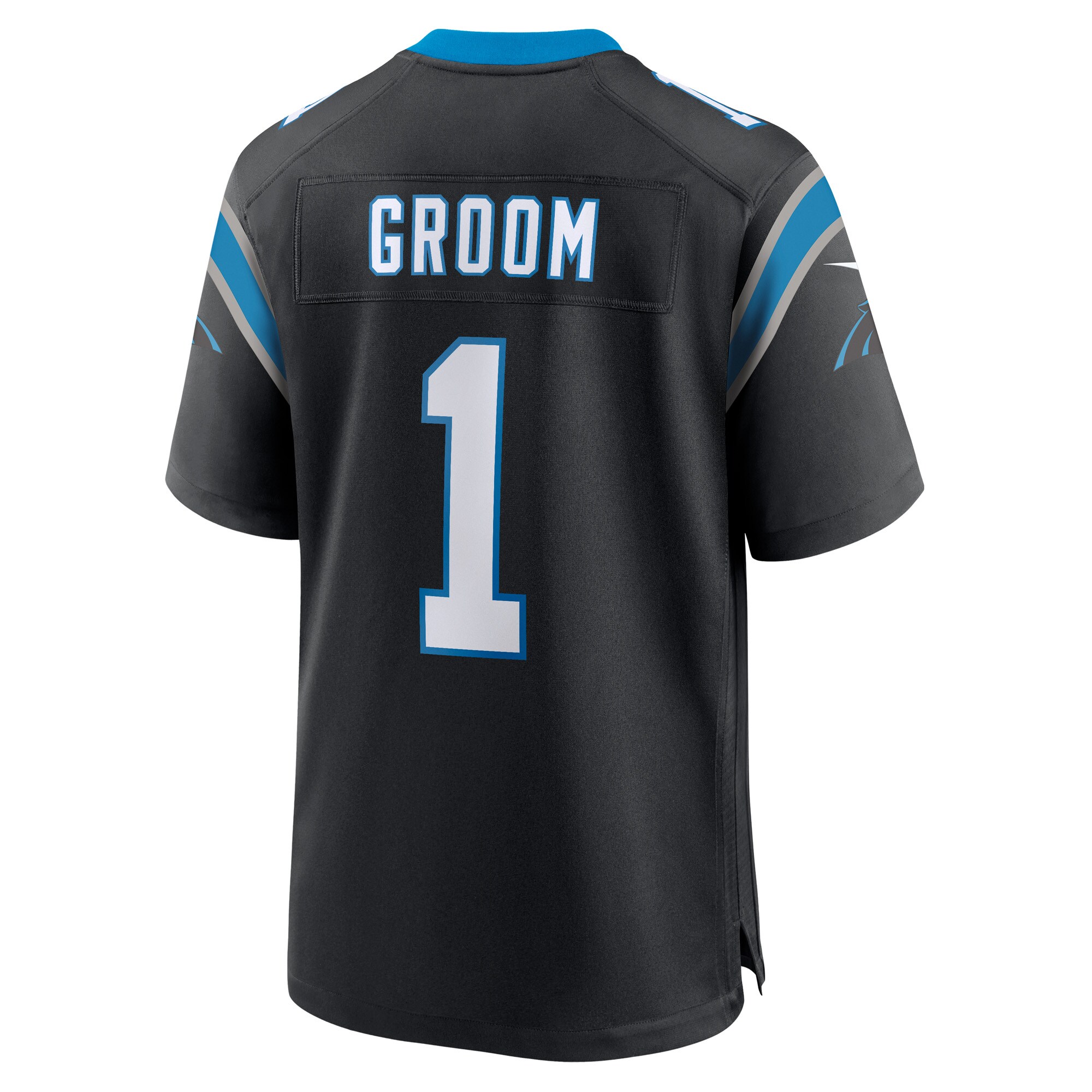 number 1 groom carolina panthers nike game jersey black clowdercats lrzmv.jpg