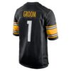 number 1 groom pittsburgh steelers nike game jersey black clowdercats ejfbr.jpg