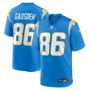 oronde gadsden los angeles chargers nike team game jersey powder blue clowdercats km54a.jpg