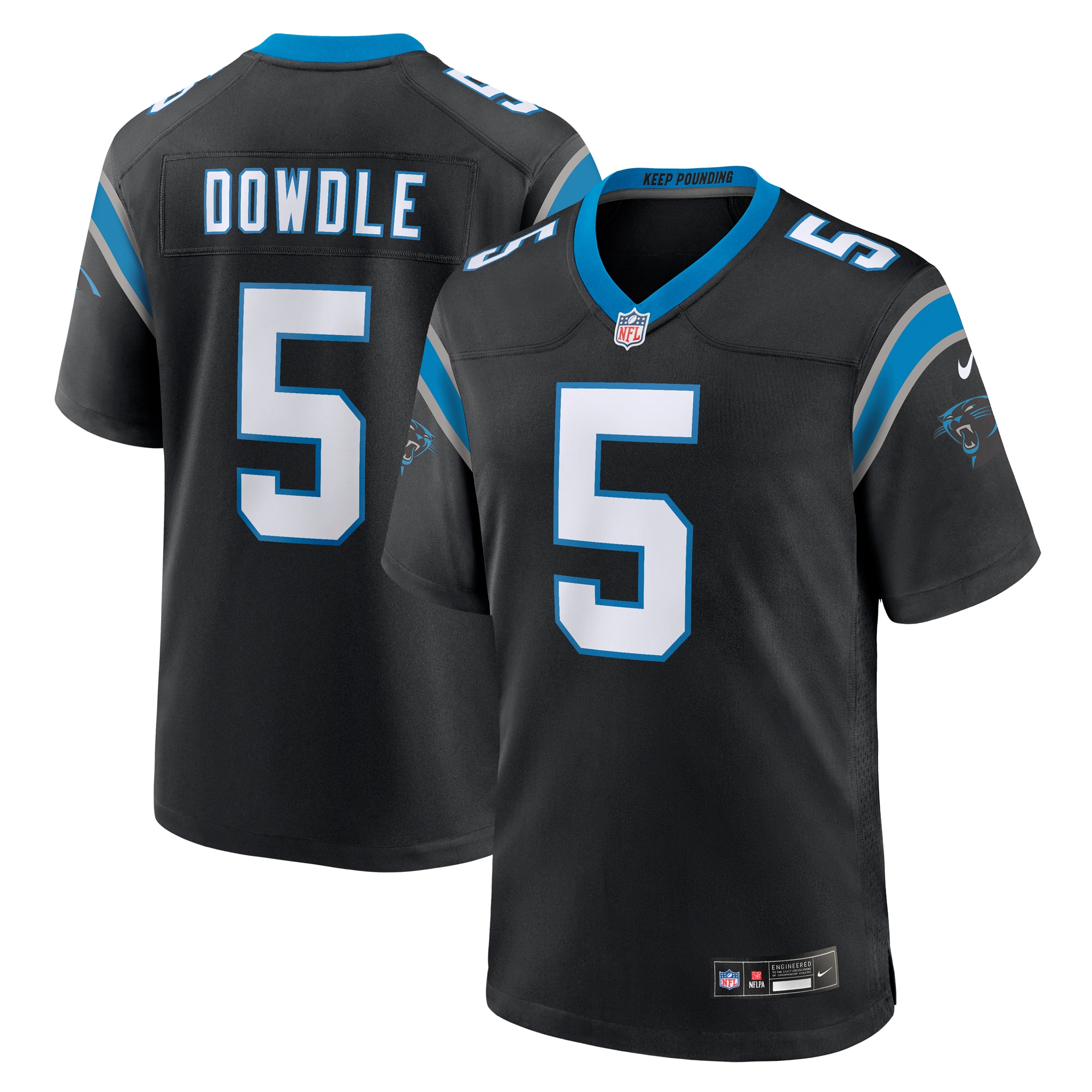 rico dowdle carolina panthers nike team game jersey black clowdercats 3mo9k.jpg