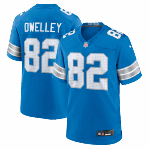 ross dwelley detroit lions nike team game jersey blue clowdercats ykkt7