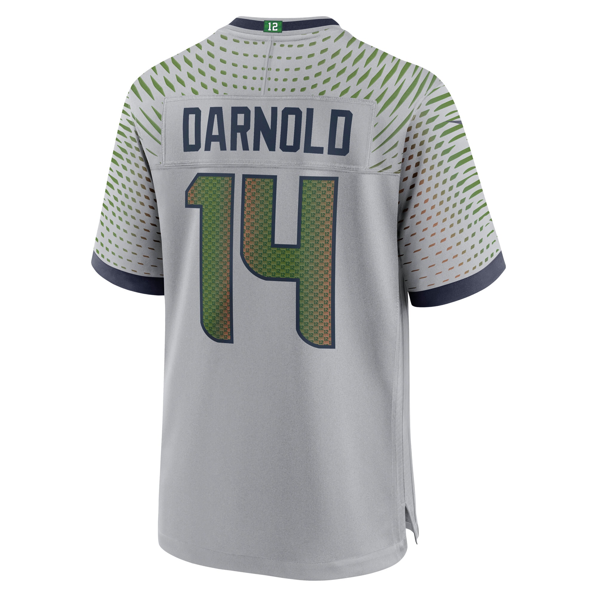 sam darnold seattle seahawks nike 2025 rivalries collection game jersey wolf gray clowdercats a5yyp.jpg