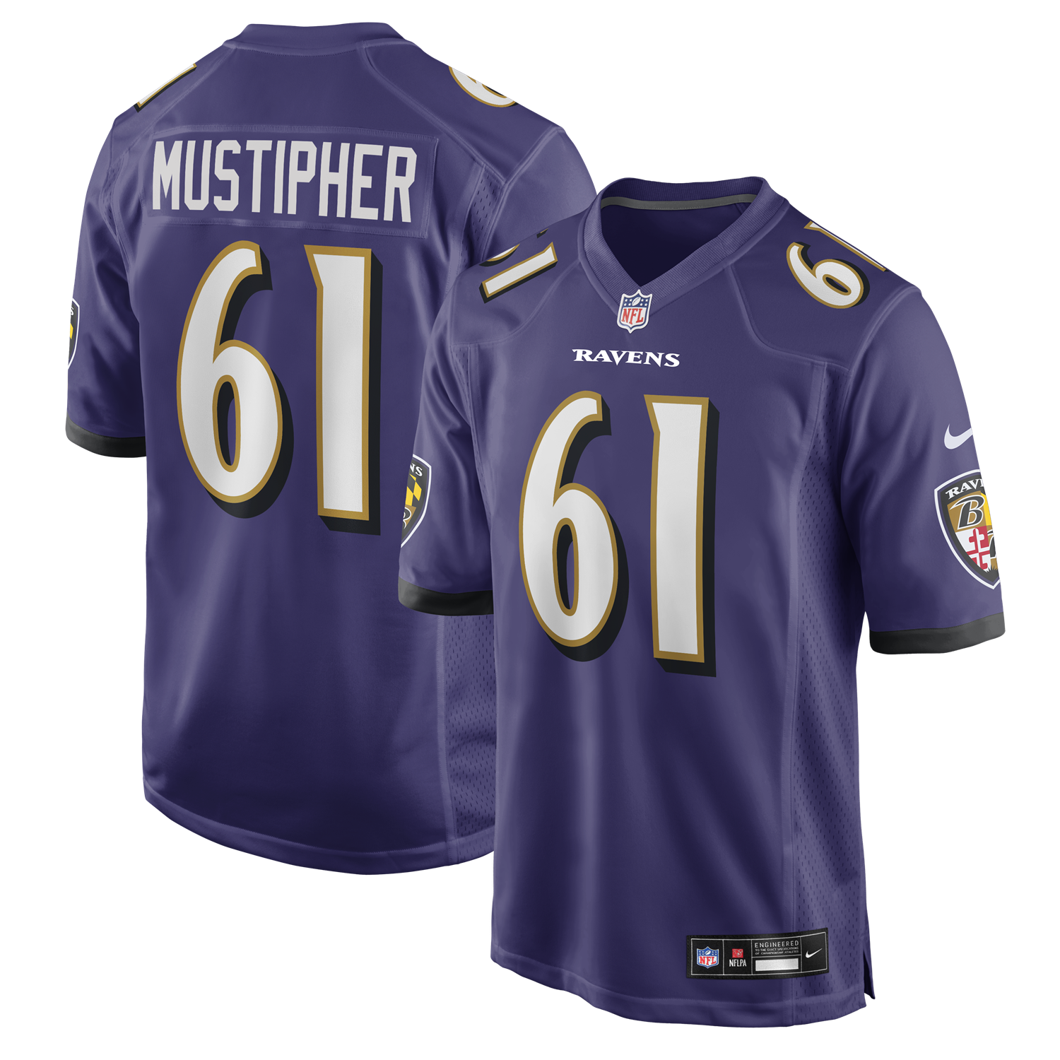 sam mustipher baltimore ravens nike team game jersey purple clowdercats qx7sn