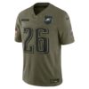 saquon barkley philadelphia eagles nike 2025 salute to service limited jersey olive clowdercats clho5.jpg
