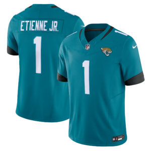 travis etienne jacksonville jaguars nike vapor fuse limited jersey teal clowdercats yakrt.jpg