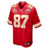 travis kelce kansas city chiefs nike super bowl lix game jersey red clowdercats wawud.jpg