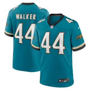 travon walker jacksonville jaguars nike prowler throwback player game jersey teal clowdercats nwqri.jpg