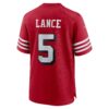 trey lance san francisco 49ers nike alternate game jersey red clowdercats bjbid.jpg