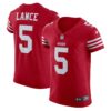 trey lance san francisco 49ers nike vapor elite jersey scarlet clowdercats dlkqf.jpg