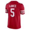 trey lance san francisco 49ers nike vapor fuse limited jersey scarlet clowdercats p48l6.jpg