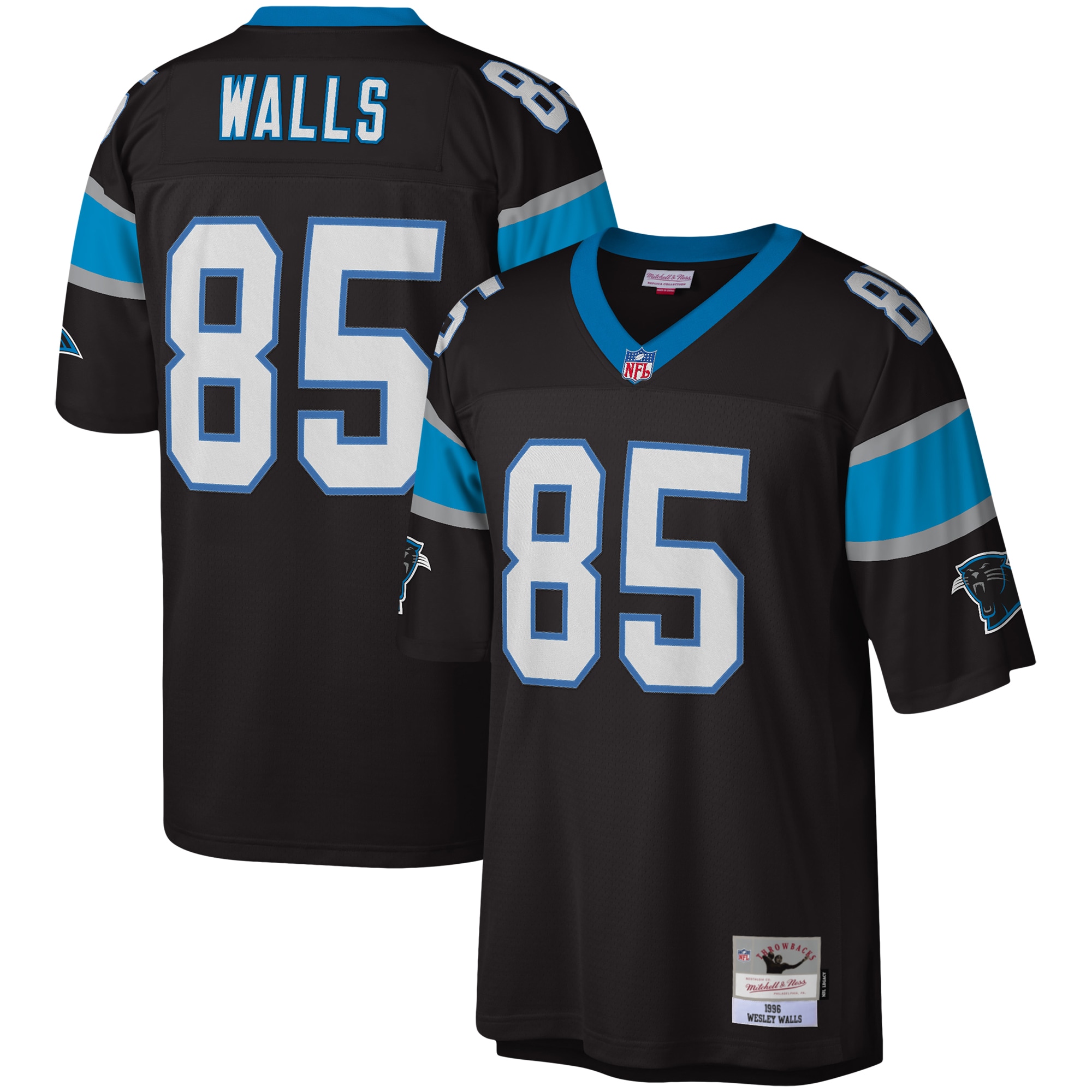 wesley walls carolina panthers mitchell ness legacy replica jersey black clowdercats bz26y.jpg