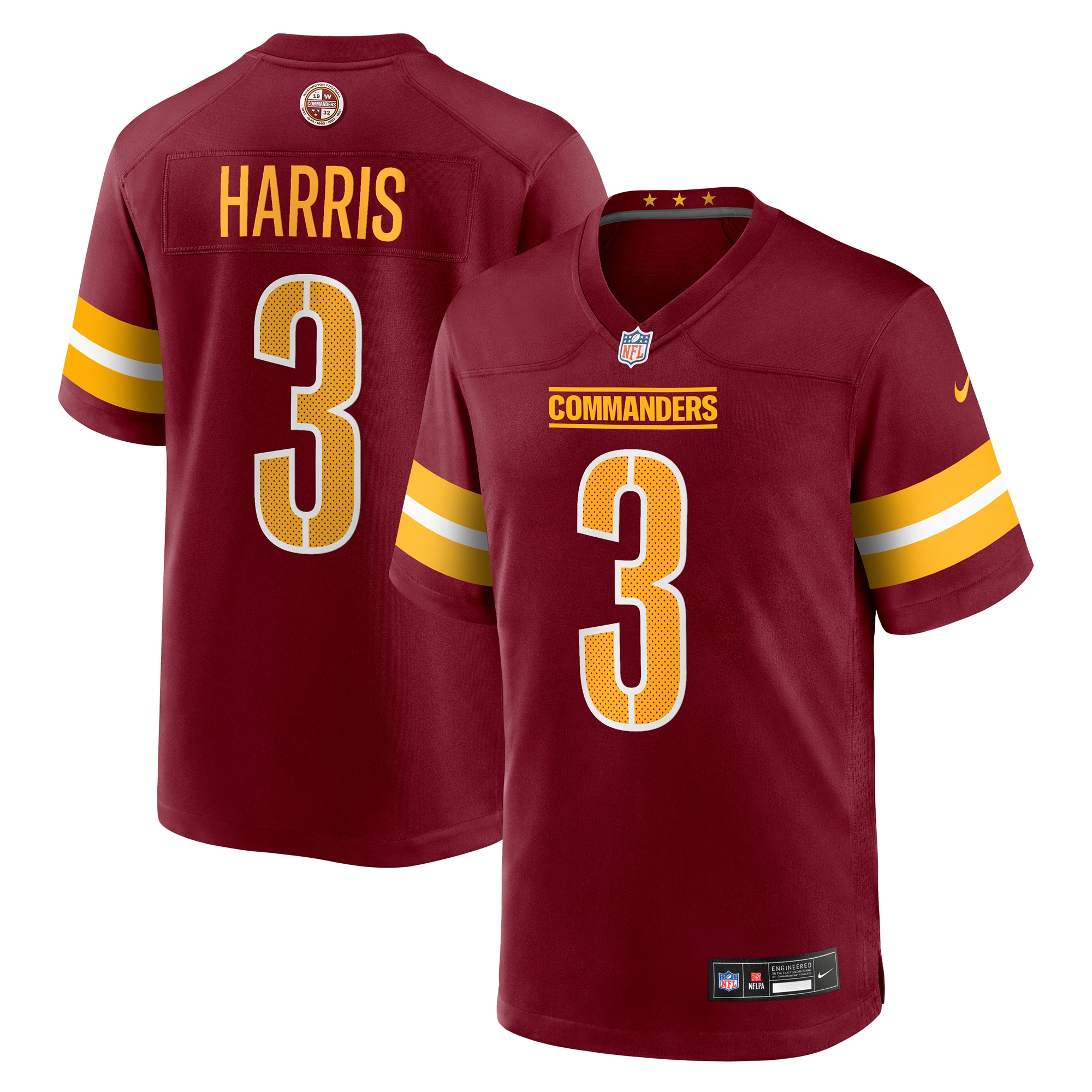 will harris washington commanders nike team game jersey burgundy clowdercats hdrwc.jpg